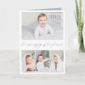 Love Peace Joy Tiny Kisses Baby's 1e Kerstmis Feestdagen Kaart (Voorkant)