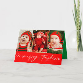 Love Peace Joy Tiny Kisses Baby's 1e Kerstmis Feestdagen Kaart