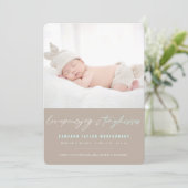 Love Peace Joy Tiny Kisses Baby's 1e Kerstmis Feestdagenkaart (Staand voorkant)