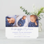 Love Peace Joy Tiny Kisses Baby's 1e Kerstmis Feestdagenkaart (Staand voorkant)