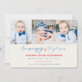 Love Peace Joy Tiny Kisses Baby's 1e Kerstmis Feestdagenkaart (Voorkant)