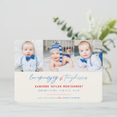 Love Peace Joy Tiny Kisses Baby's 1e Kerstmis Feestdagenkaart (Staand voorkant)