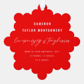 Love Peace Joy Tiny Kisses Baby's 1e Kerstmis Ornament Kaart (Achterkant)