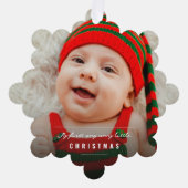 Love Peace Joy Tiny Kisses Baby's 1e Kerstmis Ornament Kaart (Voorkant)