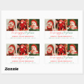 Love Peace Joy Tiny Kisses Baby's 1e Kerstmis Rechthoekige Sticker (Vel)