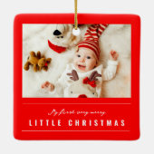 Love Peace Joy Tiny Kisses Twin Baby 1st Kerstmis Keramisch Ornament (Achterkant)