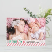 Love Peace Joy | Vakantiefoto begroeting Feestdagenkaart (Staand voorkant)