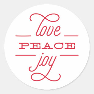 LOVE PEACE JOY voor jou Kerst Sticker