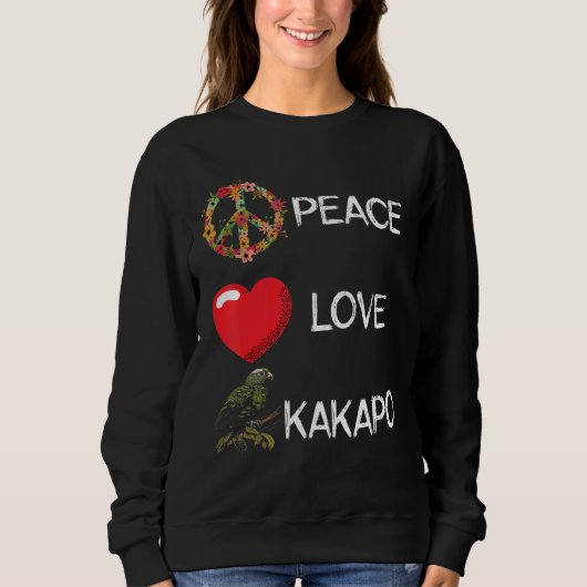 Love Peace Kakapo Bird Kakapo Parrot New Zealand K Trui (Voorkant)