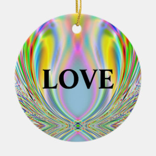 "LOVE - PEACE" KERAMISCH ORNAMENT