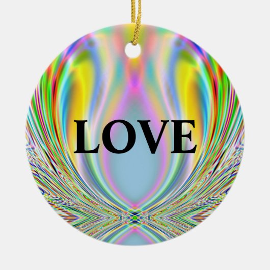 "LOVE - PEACE" KERAMISCH ORNAMENT (Voorkant)