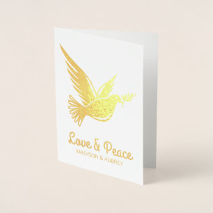 Love & Peace Kerstwarts Dove Olive Branch Folie Kaarten
