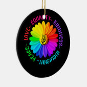 Love Peace Kindness Inclusion Peace Sign Daisy Keramisch Ornament (Rechts)
