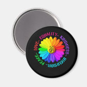 Love Peace Kindness Inclusion Peace Sign Daisy Magneet (Voorkant / Achterkant)