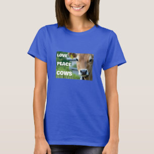 Love Peace Koeien (donker) T-shirt