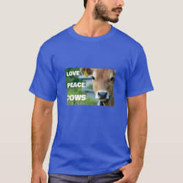 Love Peace Koeien (donker) T-shirt