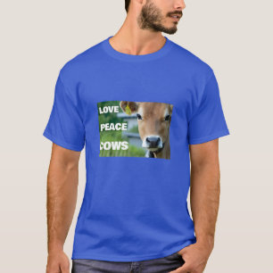 Love Peace Koeien (donker) T-shirt