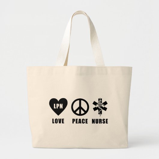Love Peace LPN Grote Tote Bag (Voorkant)