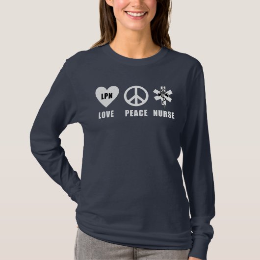 Love Peace LPN Nurses T-shirt (Voorkant)