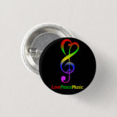 Love Peace Music Round Button (Voorkant /achterkant)