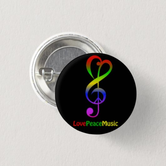 Love Peace Music Round Button (Voorkant /achterkant)