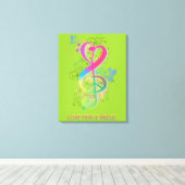 Love Peace Music Splatter zwaait bloemen vogels Canvas Afdruk (Insitu (Houten vloer))