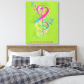 Love Peace Music Splatter zwaait bloemen vogels Canvas Afdruk (Insitu (Slaapkamer))