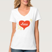 Love Peace No Harm Red Heart Gezegden T-shirt (Voorkant)