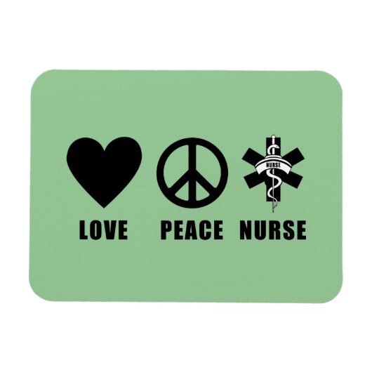 Love Peace Nurse Magneet (Horizontaal)
