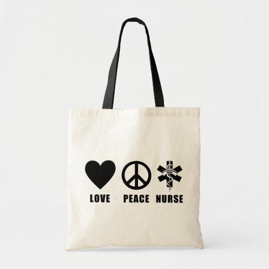 Love Peace Nurse Tote Bag (Voorkant)