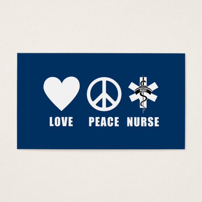 Love Peace Nurse Visitekaartjes (Voorkant)