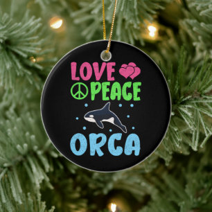 Love Peace Orca Schattige Zee Animals Orka Lover Keramisch Ornament