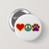 Love Peace Paw Ronde Button 5,7 Cm (Voorkant /achterkant)