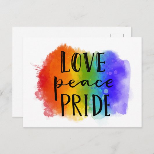 Love Peace Pride Briefkaart (Voorkant / Achterkant)