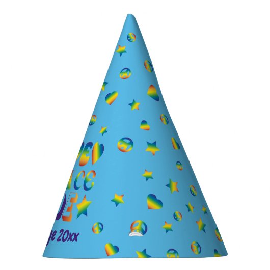 Love Peace Pride Feesthoedjes (Rechts)