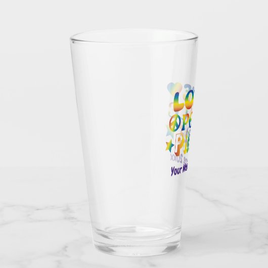 Love Peace Pride Glas (Rechts)