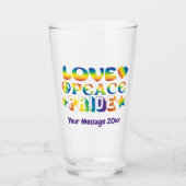 Love Peace Pride Glas (Voorkant)