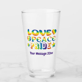 Love Peace Pride Glas