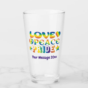 Love Peace Pride Glas