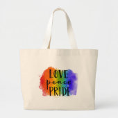 Love Peace Pride Grote Tote Bag (Voorkant)