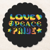 Love Peace Pride Kartonnen Onderzetters (Voorkant)