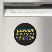 Love Peace Pride Magneet (Insitu (Vaatwasser))