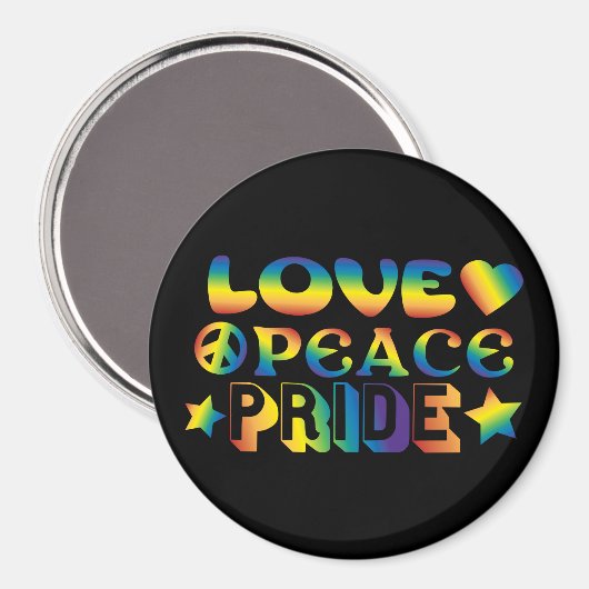 Love Peace Pride Magneet (Voorkant / Achterkant)