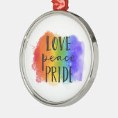 Love Peace Pride Metalen Ornament (Links)