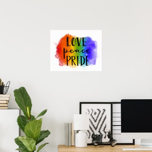 Love Peace Pride Poster (Thuiskantoor)