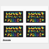 Love Peace Pride Rechthoekige Sticker (Vel)