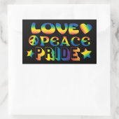 Love Peace Pride Rechthoekige Sticker (Tas)