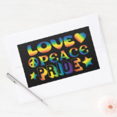 Love Peace Pride Rechthoekige Sticker (Envelop)