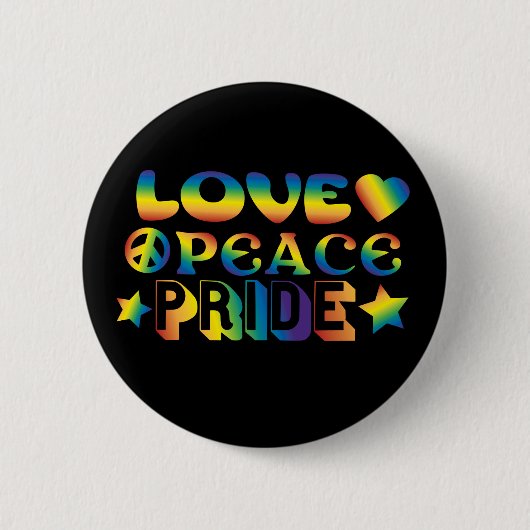 Love Peace Pride Ronde Button 5,7 Cm (Voorkant)