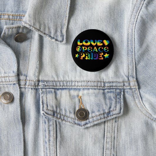Love Peace Pride Ronde Button 5,7 Cm (In situ)